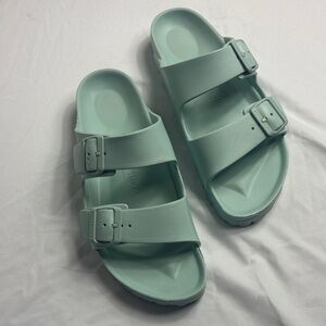 Mint pastel rubber waterproof Green Double Strap Birkenstock Sandals